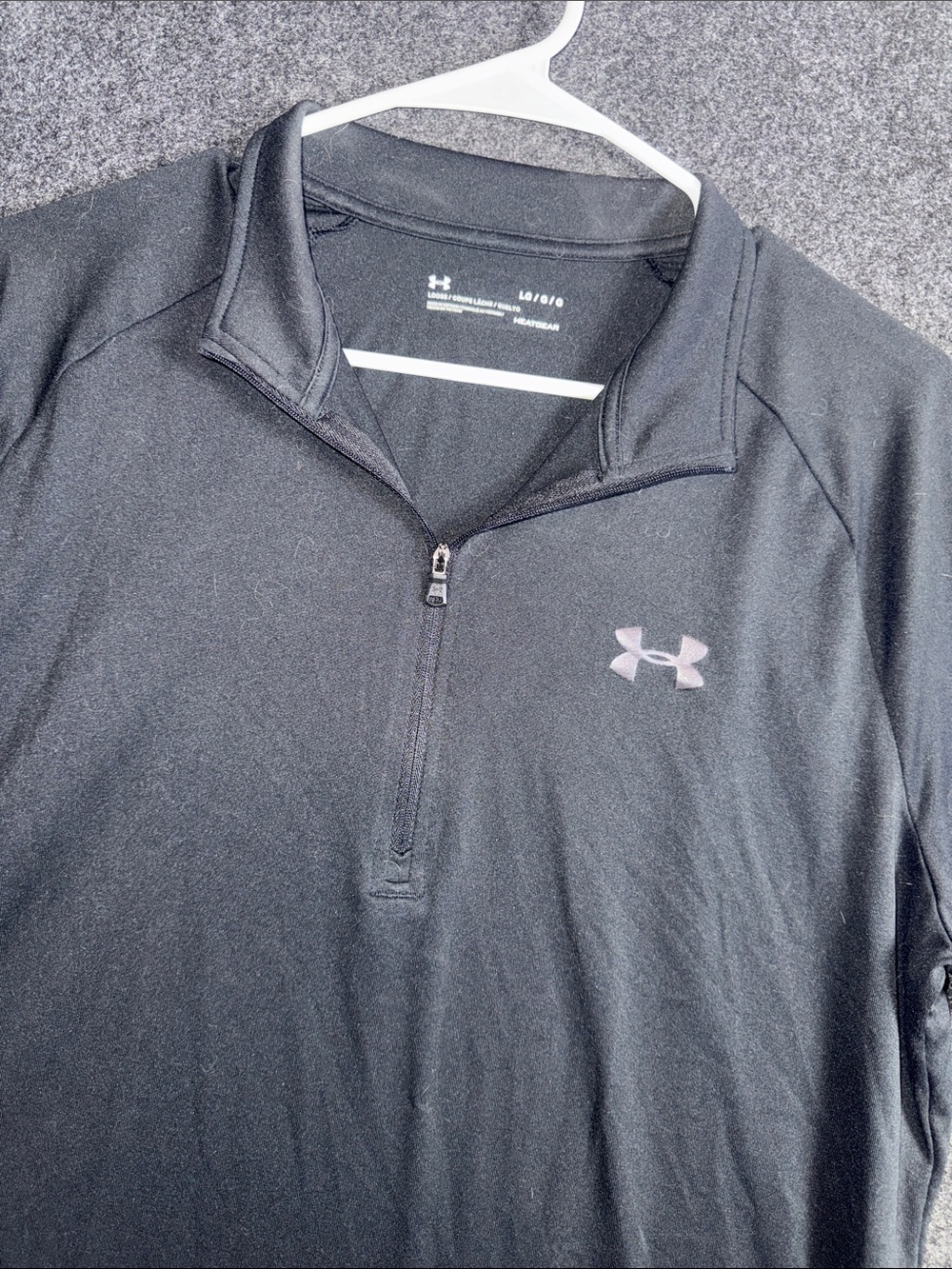 Under Armour Mens HeatGear Quarter Zip Long Sleeve Pullover Black Large